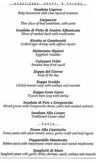 royal caribbean italian menu